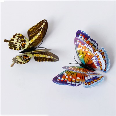 Наклейки объемные «Светящиеся бабочки», 12 шт