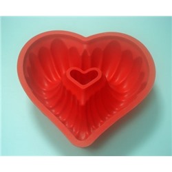 Силиконовая форма для выпечки кексов в форме сердца, 15х15х6 см, Акция! Красный
