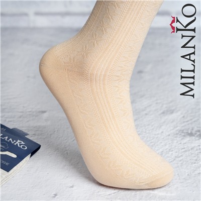 Мужские носки летние с выбитым рисунком (Узор 2) MilanKo N-180 Серый/40-44