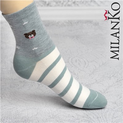 Женские носки из хлопка с рисунком MilanKo N-205 MIX 1/36-40