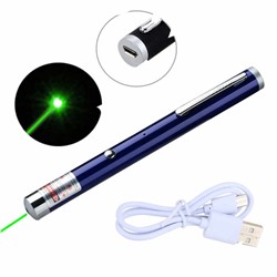 Лазерная указка с USB-кабелем Green Laser Pointer, Акция! Синий