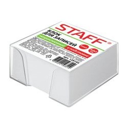Блок для записей STAFF в подставке прозрачной, куб 9х9х5 см, белый, белизна 90-92%, 129193 Цена: 49.24 руб.