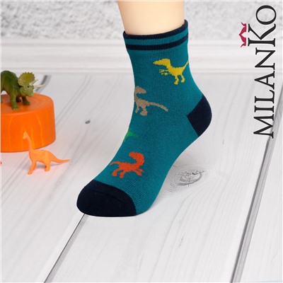 Детские хлопковые носки с рисунком "динозавры" MilanKo IN-165 IN-165 (динозавры)/4-6 лет