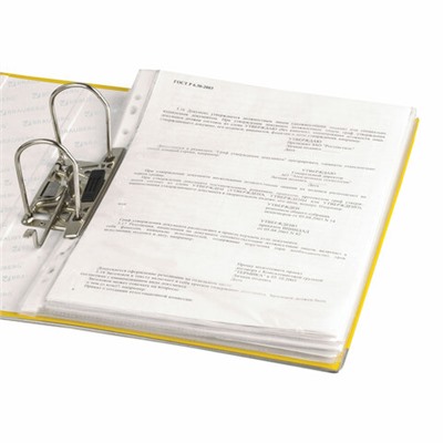Папка-регистратор BRAUBERG с покрытием из ПВХ, 80 мм, с уголком, желтая (удвоенный срок службы), 227194, ШК 4606224182667