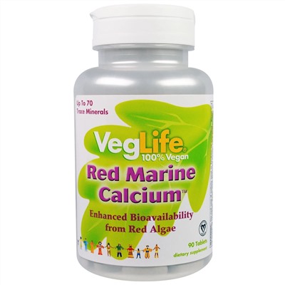 VegLife, Красный морской кальций, 90 таблеток