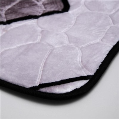 Набор ковриков для ванны и туалета Доляна «Галька геометрическая», 2 шт: 40×50, 50×80 см, цвет серый