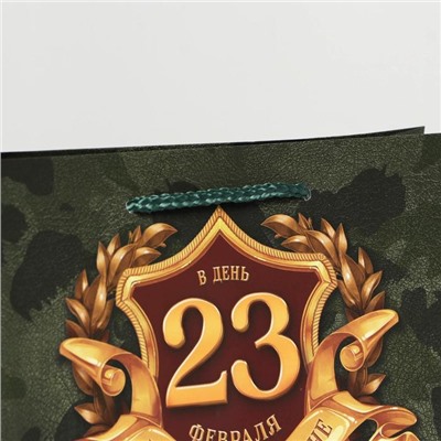 Пакет ламинированный горизонтальный «С 23 февраля», MS 23 × 18 × 8 см