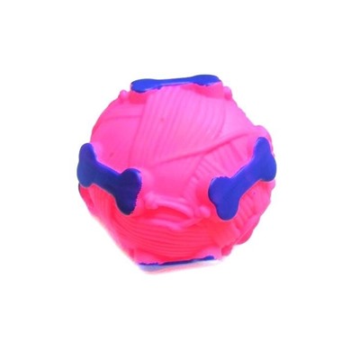 Звуковая игрушка для собак Мячик с отверстием для лакомства, 9 см, Акция! Коричневый