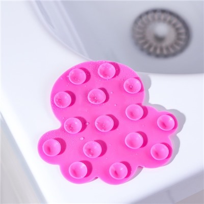 Набор мини-ковриков для ванны Доляна «Медуза», 11×12 см, 6 шт, цвет МИКС