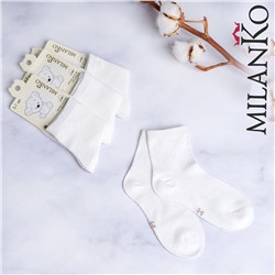 Детские носки бесшовные (сеточка белые) MilanKo IN-166 IN-166