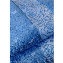 Набор бамбуковых полотенец голубой "Роза"