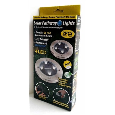 Садовый светильник на солнечной батарее Solar Pathway Lights, 2 шт, Акция!