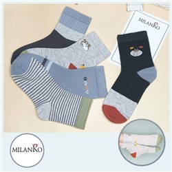 Детские хлопковые носки  (Узор 3) MilanKo D-222 Узор 3 (бегемотик)