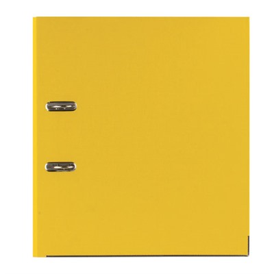Папка-регистратор BRAUBERG с покрытием из ПВХ, 80 мм, с уголком, желтая (удвоенный срок службы), 227194, ШК 4606224182667