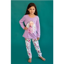 Пижама детская 22762 Barbie дл. рукав лиловый