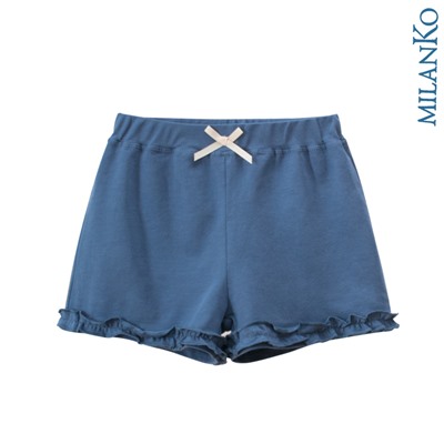 Детские шорты из натурального хлопка с рюшками MilanKo SD-0503 Синие/100