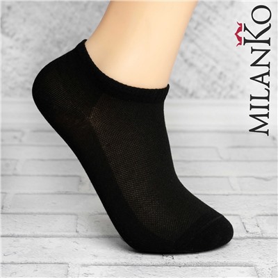 Мужские укороченные  носки в сетку MilanKo S-620 Черный/40-44