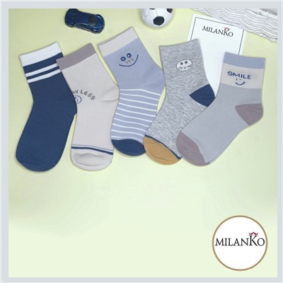 Детские хлопковые носки  (Узор 5) MilanKo D-222 Узор 5 (smile)