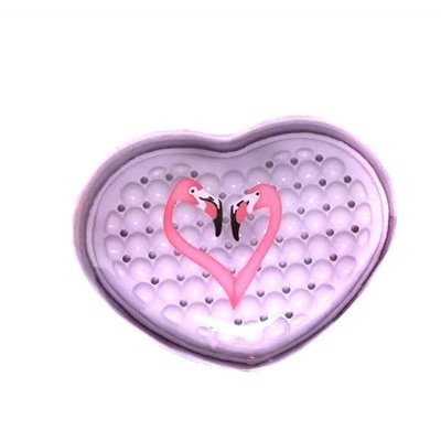 Пластиковая мыльница в форме сердца Фламинго, Акция! Бирюзовый