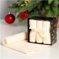 Набор махровых полотенец "Merry cristmas" 30х30 см - 3 шт, хлопок 340гр/м2