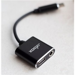 Адаптер аудио DUAL USB Type-C - AUX (3.5mm) + Type-C, YL7, XOOXI