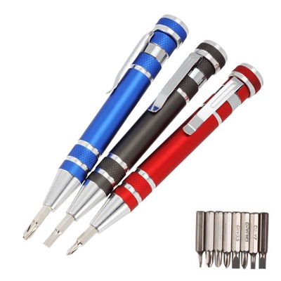 Карманная отвертка в виде ручки 8 in 1 Precision Pocket Screwdriver, Акция! Синий