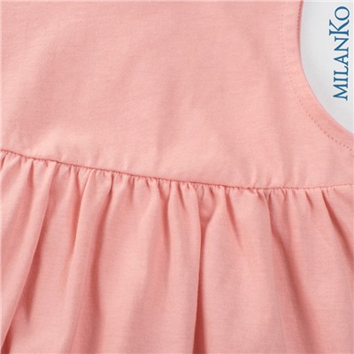 Платье из натурального хлопка MilanKo PD-0601 Розовое/130