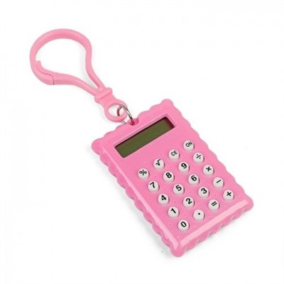 Брелок 8-разрядный калькулятор Печенька, Акция! Розовый