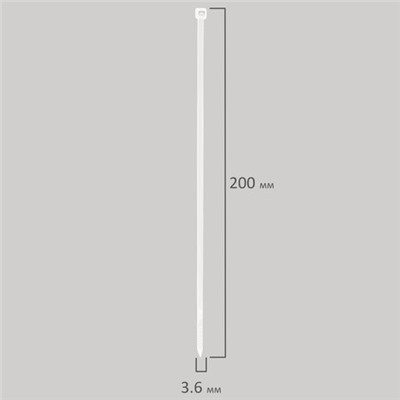 Стяжка (хомут) нейлоновая сверхпрочная POWER LOCK, 3,6х200 мм, КОМПЛЕКТ 100 шт., белая, SONNEN, 607921