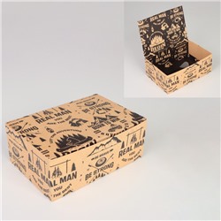 Коробка сборная двухсторонняя «Брутальность», 18 × 12 × 8 см