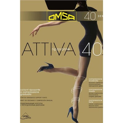 Колготки OMSA Attiva 40 den Nero с шортиками - черный