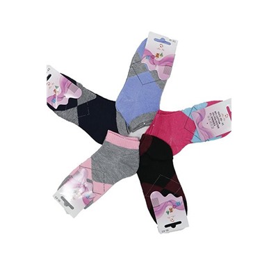 Носки женские "Хлопок" (цветные, короткие) - упаковка 12 пар