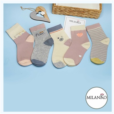 Детские хлопковые носки  (Узор 11) MilanKo D-222 Узор 11 (мишки)