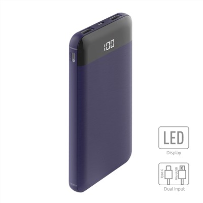 Внешний АКБ NS-10, 10000mAh, deep-blue, OLMIO