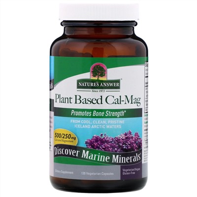 Nature's Answer, Cal-Mag на растительной основе, 500/250 мг, 120 вегетарианских капсул