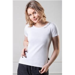 Brosko, Классическая женская футболка базового белого цвета