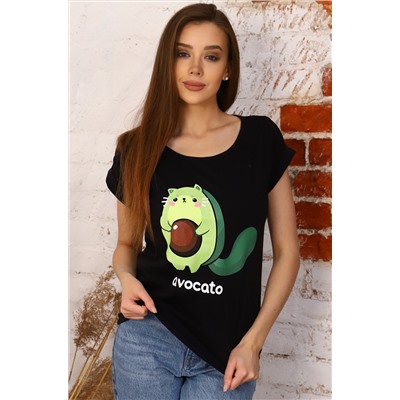 Натали 37, Женская футболка с принтом котик-авокадо
