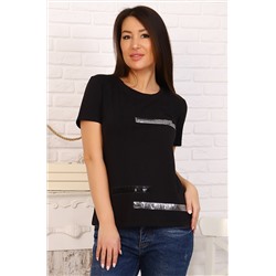 Натали 37, Стильная и лаконичная женская футболка в черном цвете