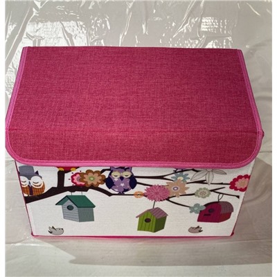 Складной короб для хранения игрушек Домик с совушками, 42×32×34 см, Акция! Совушки на цветущем дереве