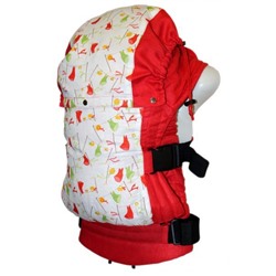 Регулируемый рюкзак без кармана Сарафанчики красные (с подголовником)