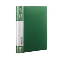 Папка с боковым металлическим прижимом и внутренним карманом BRAUBERG "Contract", зеленая, до 100 л., 0,7 мм, 221789
