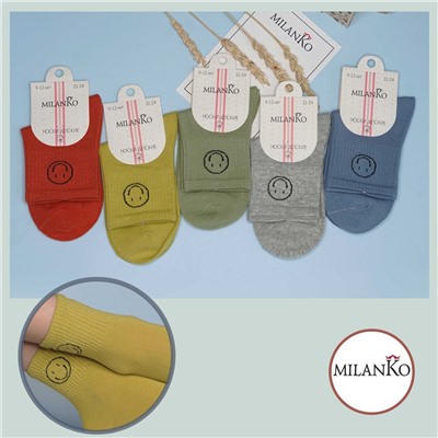 Детские хлопковые носки  (Узор 1) MilanKo D-222 Узор 1 (яркие смайлики)
