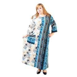 Платье женское 543БВ Синий, перья