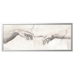 BJÖRKSTA БЬЁРКСТА, Картина с рамой, Прикосновение/цвет алюминия, 140x56 см