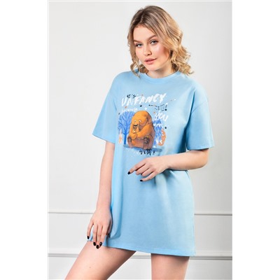 Brosko, Нежная и уютная женская туника-футболка с ярким принтом мишки