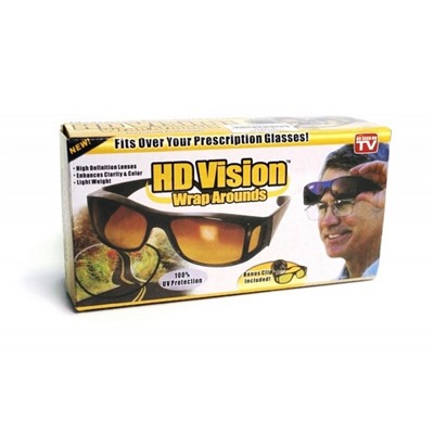 Антибликовые очки HD Vision Wrap Arounds, набор 2 шт, Акция!