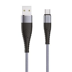 Кабель SOLID, USB 2.0 - Type-C, 1.2м, 2.1A, титан, OLMIO