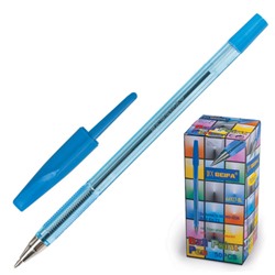 Ручка шариковая BEIFA (Бэйфа) 927, корпус тонированный синий, узел 0,7 мм, линия письма 0,5 мм, AA927-BL, 141660