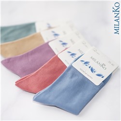 Хлопковые носки  однотонные (цветные) MilanKo N-210 Цветные/35-40