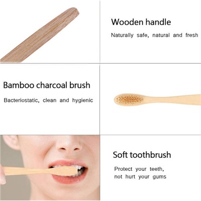 Зубная щетка бамбуковая РАДУГА